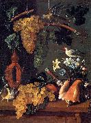 Juan de Espinosa Still-Life with Grapes, Flowers and Shells Germany oil painting artist